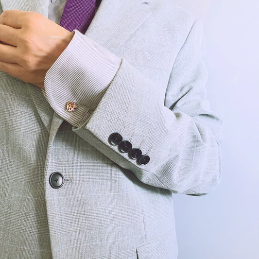 Cuff Links Hydrangea Heart Pink TAMARUSAN