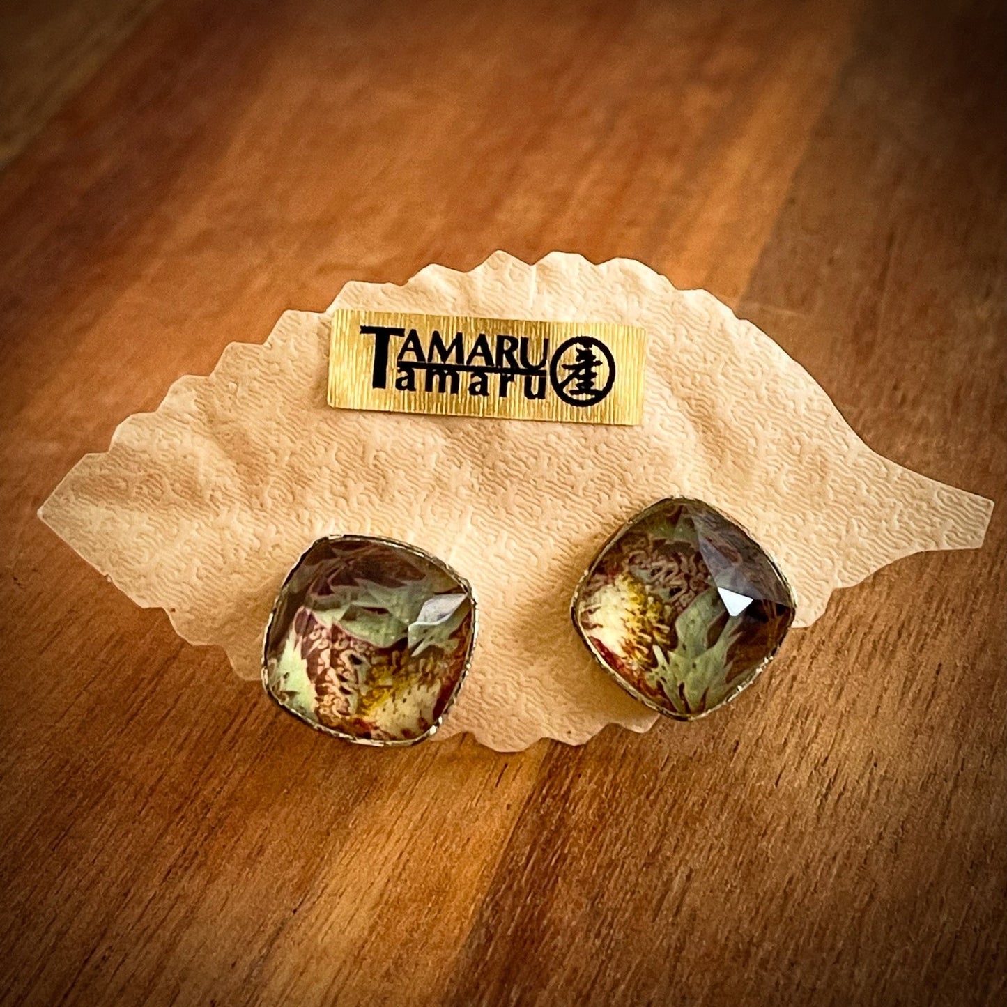 Earrings Blue Resin Original TAMARUSAN