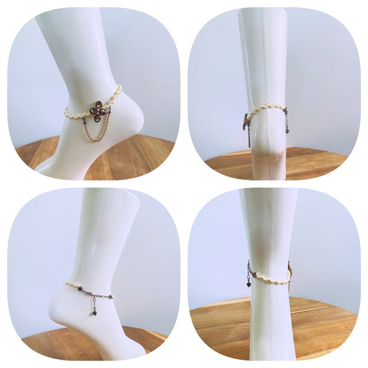 Anklet Chocolate Ribbon Brown TAMARUSAN