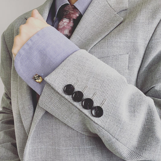 Cuff Links Brown Plants Black TAMARUSAN