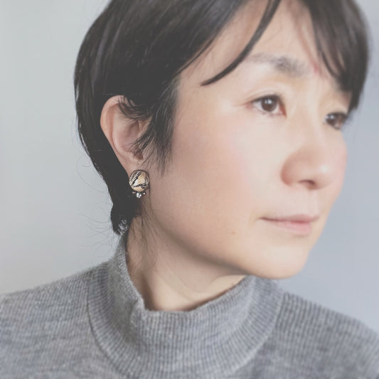 Pendientes Helechos Marrón Simple