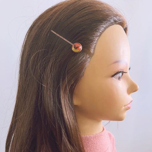 Hairpin Round Butterfly Orange Yellow TAMARUSAN