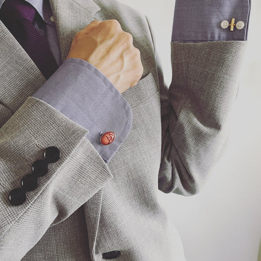 Cuff Links Pink Oval Coral TAMARUSAN