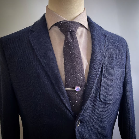 Simple Tie Clip Purple Handmade TAMARUSAN