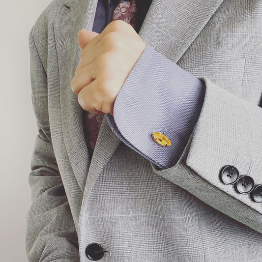 Cuff Links Pink Illustration Gold TAMARUSAN