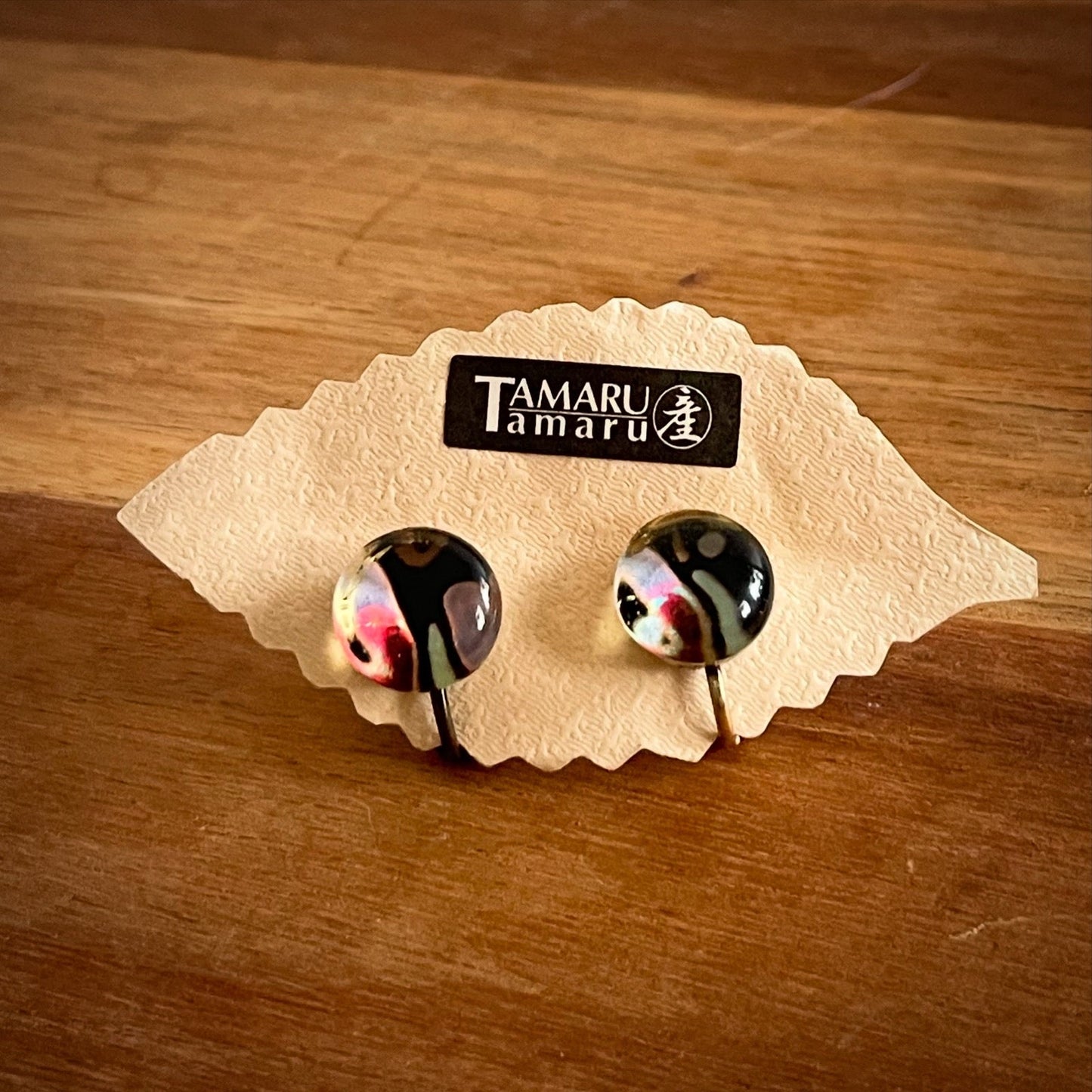 Earrings Black Lightweight Resin TAMARUSAN
