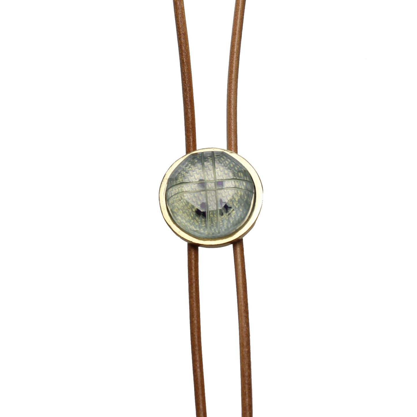 Leather Strap Bolo Tie Light Blue Gray Button TAMARUSAN