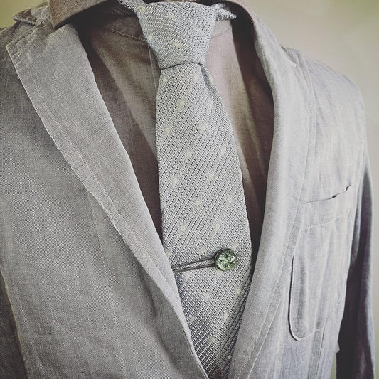 Tie Clip Metallic Blue Men Fashion TAMARUSAN