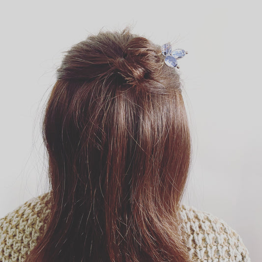 Short Double Prong Hair Pin Blue Gecko TAMARUSAN