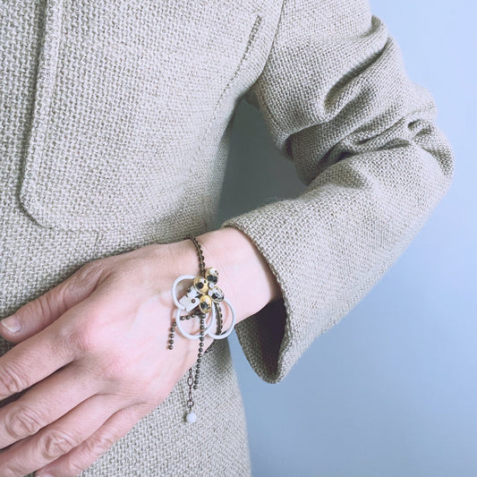 Haorihimo Beige Bracelet Leather TAMARUSAN