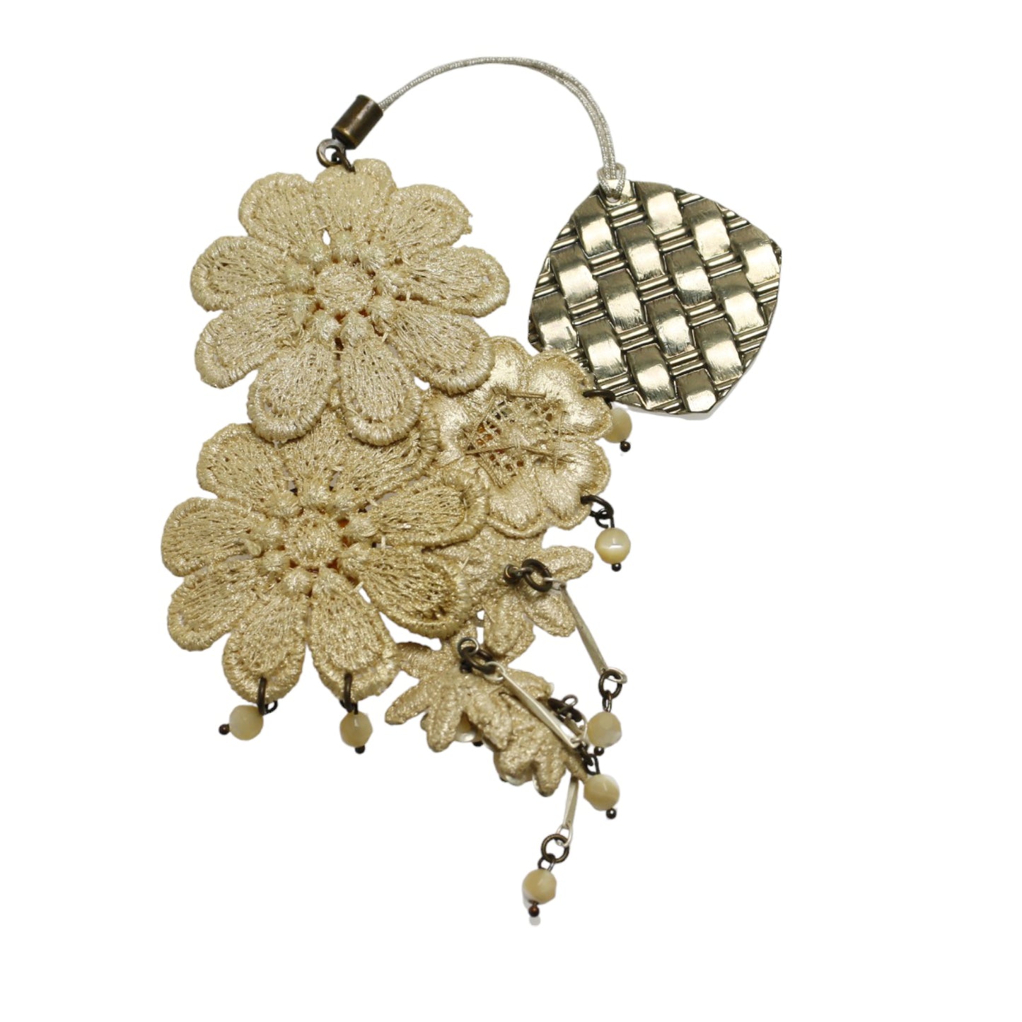 Netsuke Beige Flower Lace Obi TAMARUSAN