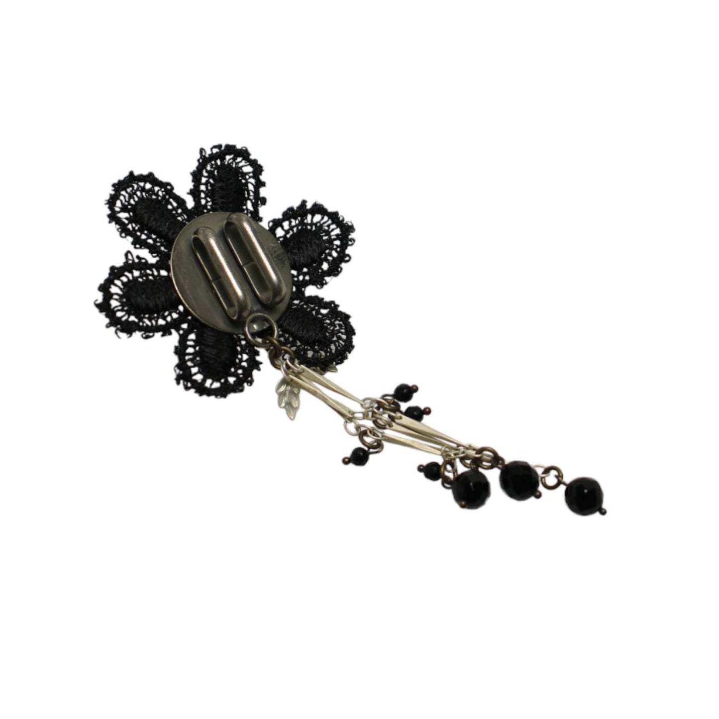 Obidome Flower Black Lace Kimono TAMARUSAN