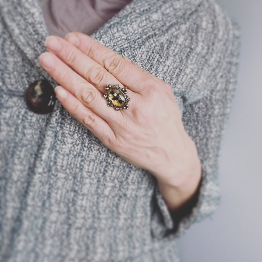 Ring Beige Rhinestone 5, 7 size