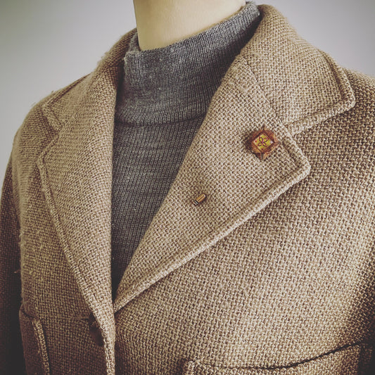 Hatpin Square Pink Antique Flower TAMARUSAN