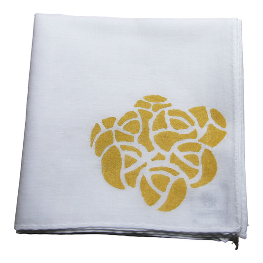 Rose Handkerchief Hand Print White
