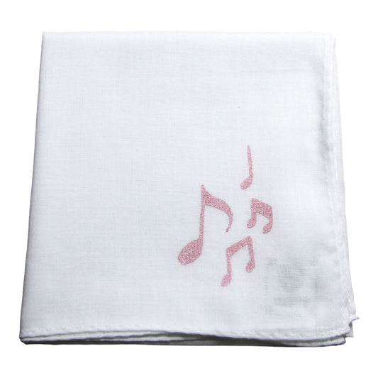 Handkerchief Musical Note Hand Print White
