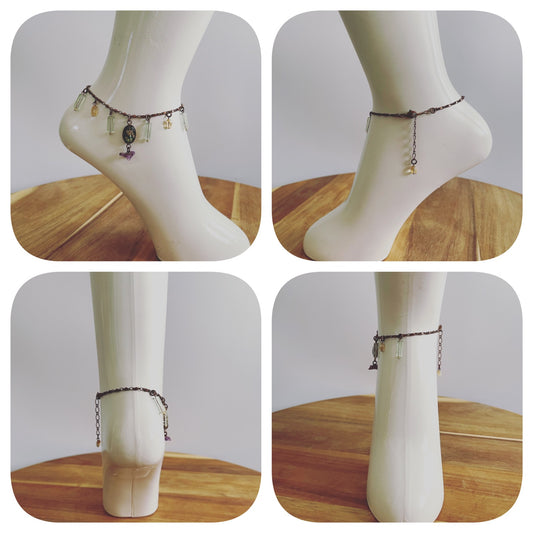 Anklet Green Amethyst Citrin Resin TAMARUSAN