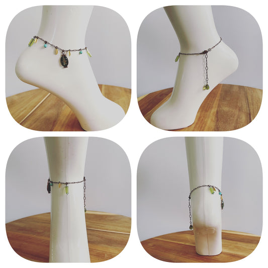 Anklet Green Resin Bead TAMARUSAN