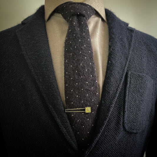 Simple Tie Clip Light Blue Square TAMARUSAN