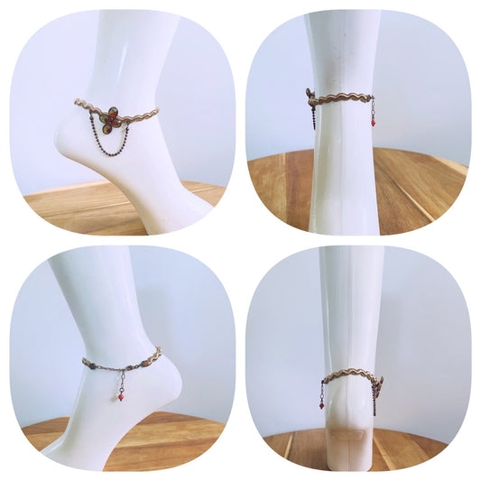 Anklet Lemon Ribbon Beige TAMARUSAN