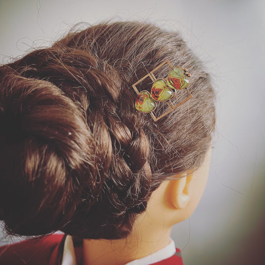 Hair Stick Heart Red Lemon TAMARUSAN