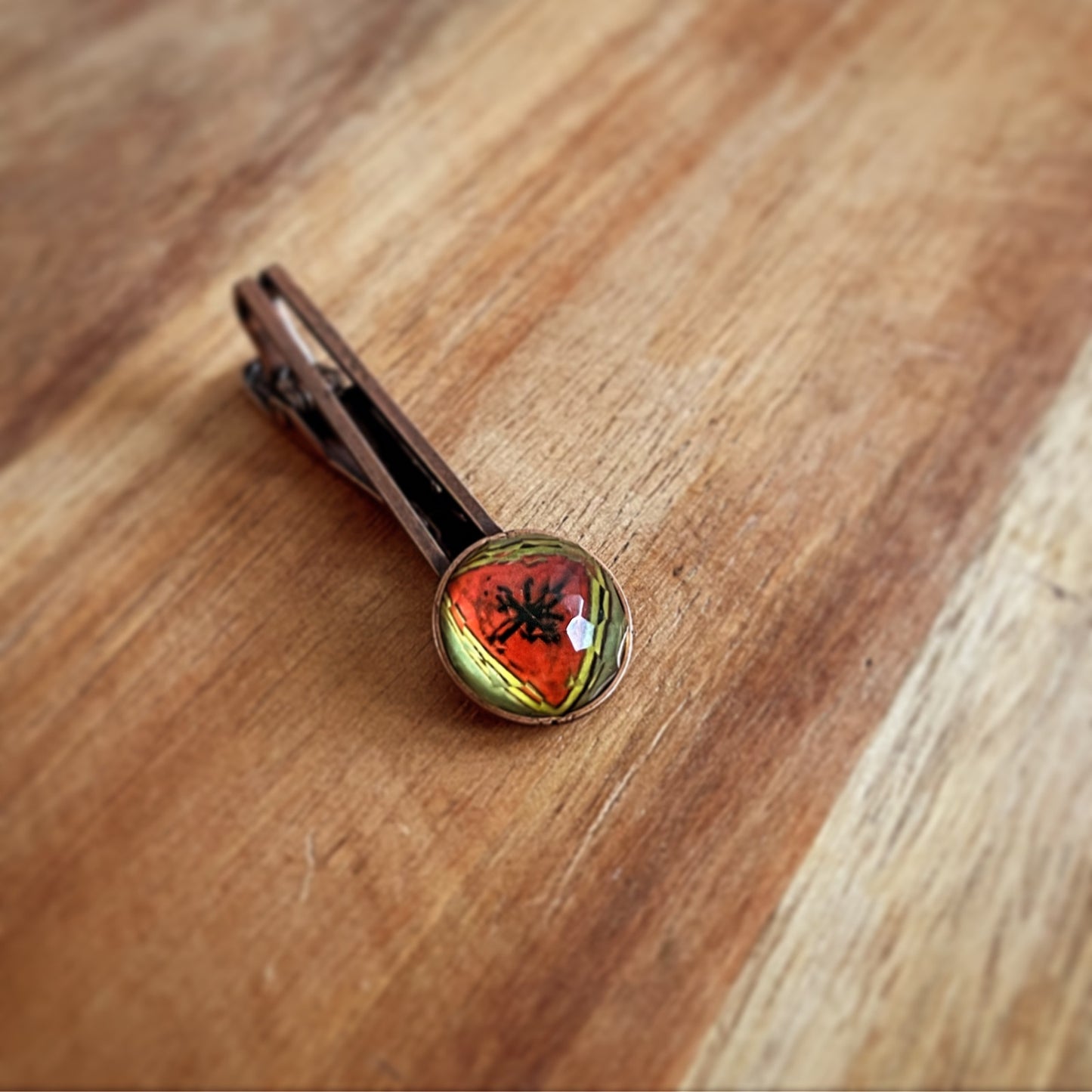 Simple Tie Clip Lemon Red Handmade TAMARUSAN