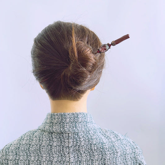 Pink Wooden Changeable Kanzashi Hairpin TAMARUSAN