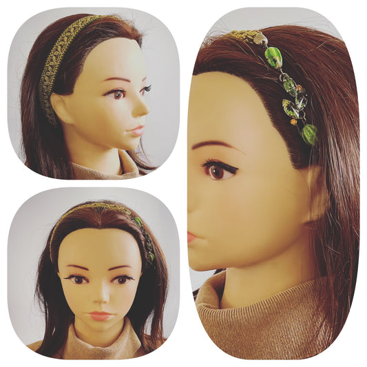 Hairband Green Marble Italian Braid TAMARUSAN