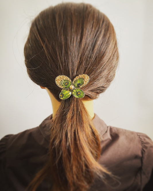 Hair Elastic Butterfly Green Marble TAMARUSAN