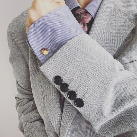 Cuff Links Hydrangea Heart Pink TAMARUSAN