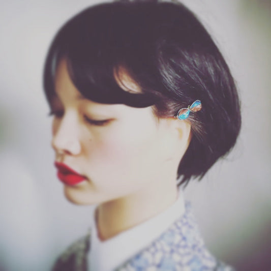 Hairpin Gorgeous Blue Lame TAMARUSAN