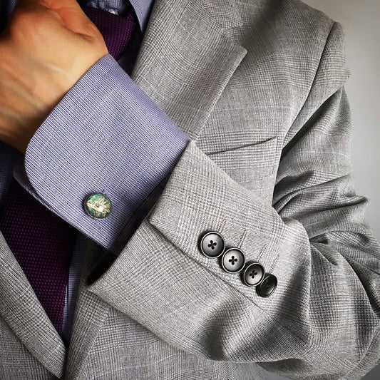 Cuff Links Forest Green Pink TAMARUSAN