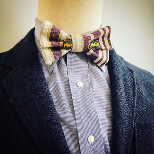 Bowtie Button Cover Purple Mizuhiki Men Women TAMARUSAN