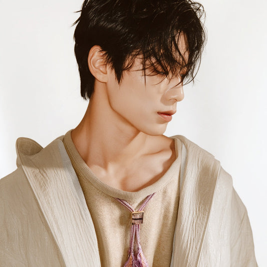 Bolo Tie Pink Silk Gold Square TAMARUSAN