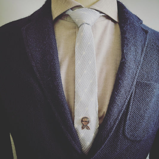 Tie Tack Purple Mizuhiki Leaf TAMARUSAN