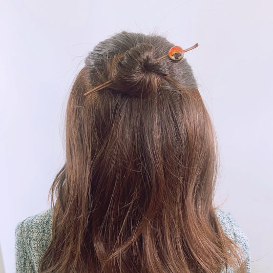 Pink Hydrangea Flower Two-Pronged Kanzashi TAMARUSAN