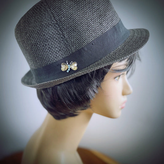 Pin Brooch Butterfly Blue Musical Note TAMARUSAN