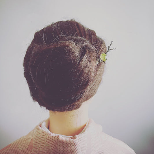 Hair Stick Ornament Reindeer Blue White TAMARUSAN