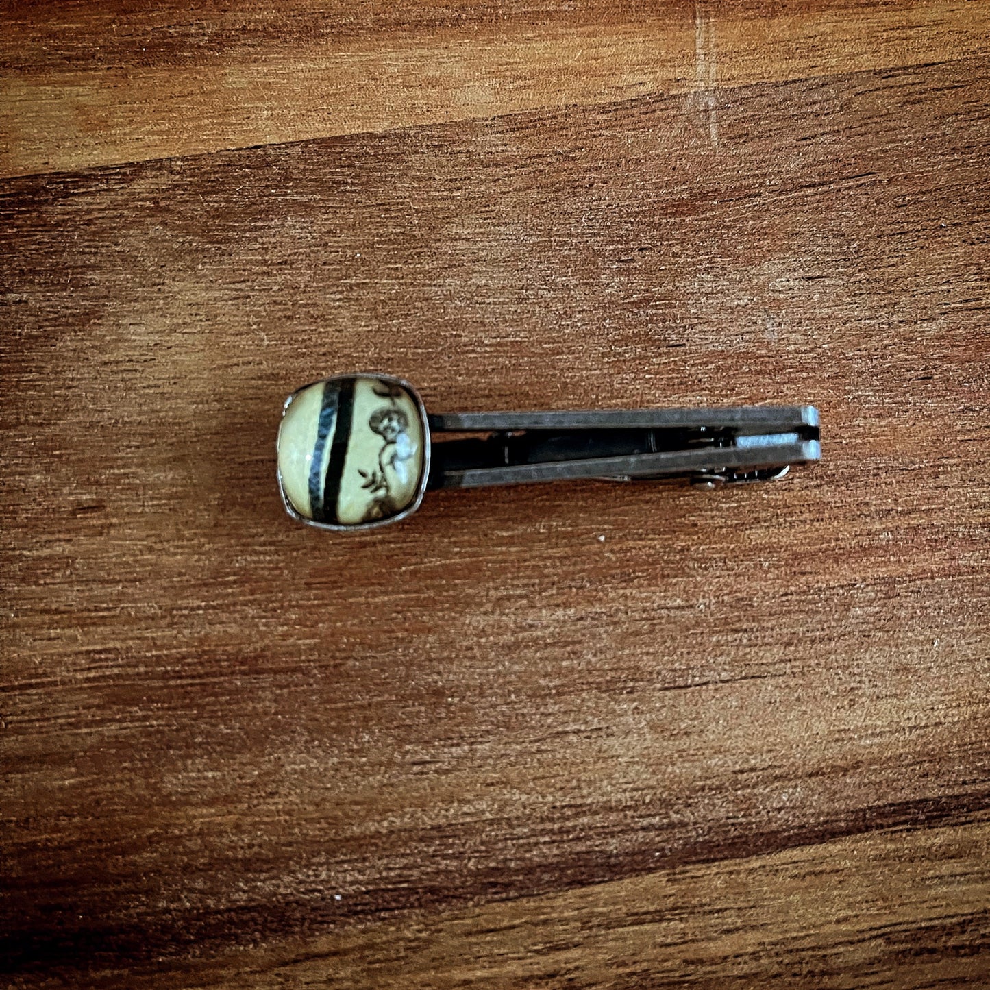 Simple Tie Clip Rose Tree Black Gift TAMARUSAN