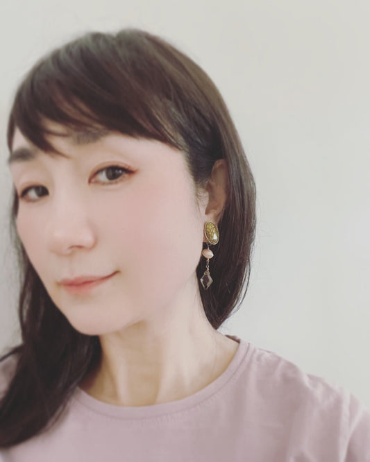 Earrings- Light Blue Heart Shaped Amazonite TAMARUSAN