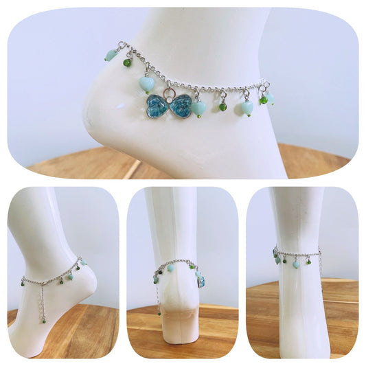 Anklet Blue Butterfly Amazonite TAMARUSAN