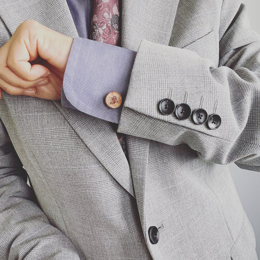 Button Cover Cufflinks Plum Pink TAMARUSAN