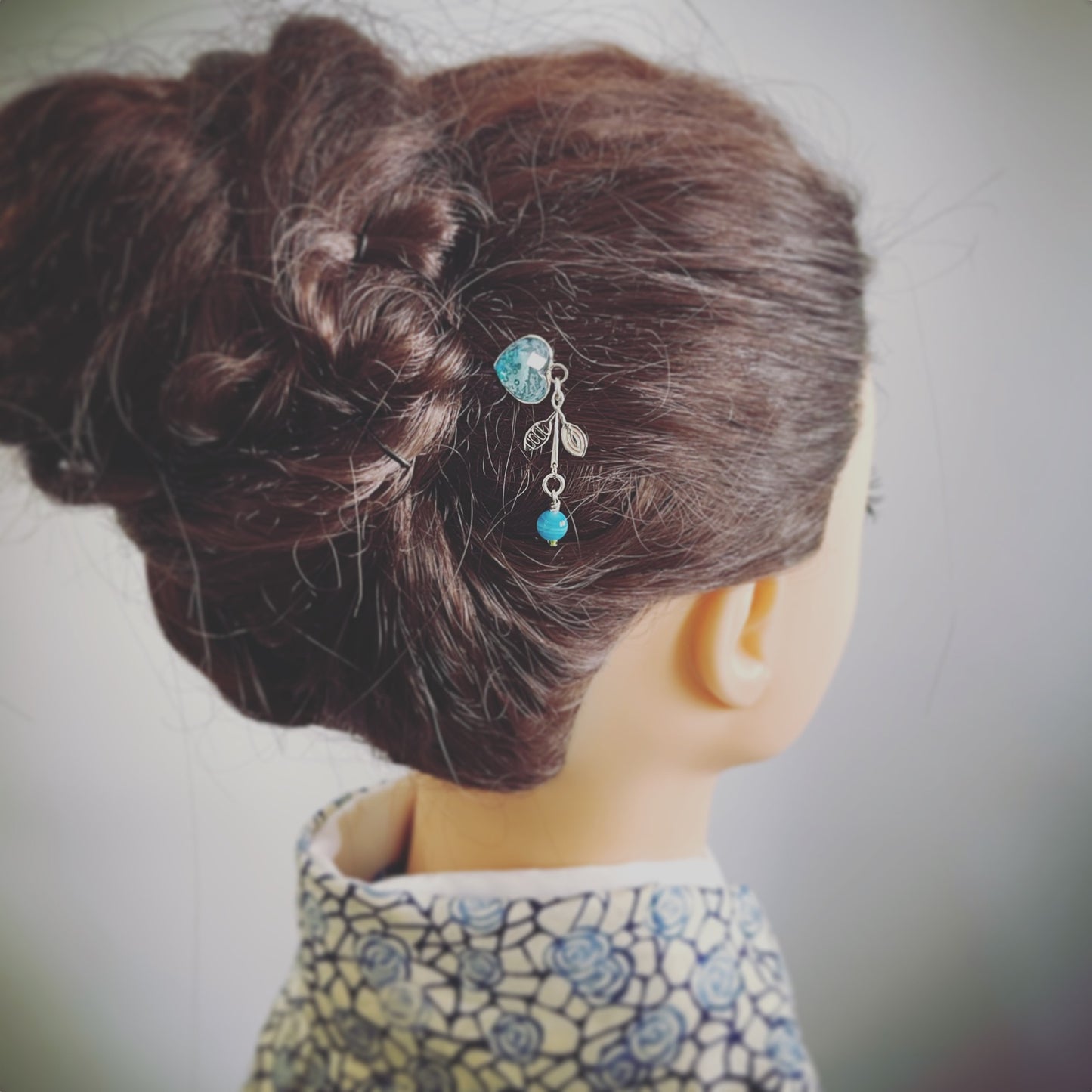 Hairpin Heart Agate Blue Plum TAMARUSAN