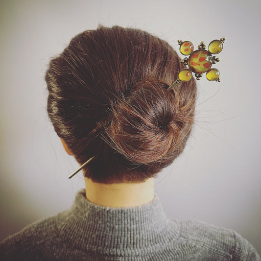 Kanzashi Long Metal Resin Blue TAMARUSAN