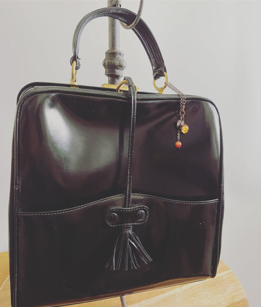 Bag Charm Antique Style White Brown TAMARUSAN