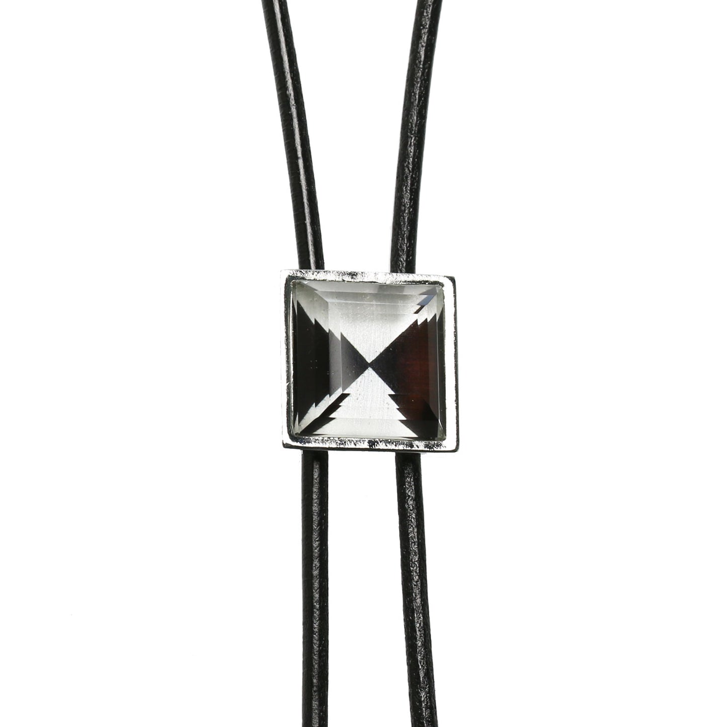 Leather Strap Bolo Tie Black White Simple TAMARUSAN