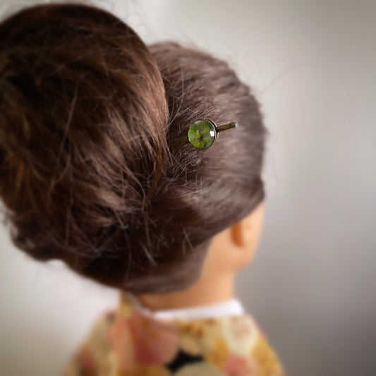 Kanzashi Hairpin Lily Yellow Green TAMARUSAN