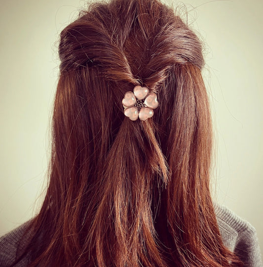 Ponytail Holder Pink Flower Japanese Pattern TAMARUSAN