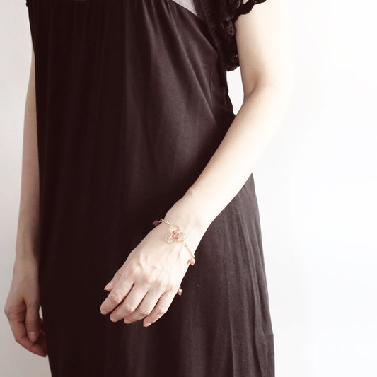 Bracelet Red Plum 24k Gold TAMARUSAN