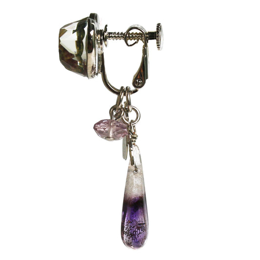 Mismatched Earrings Heart Amethyst TAMARUSAN